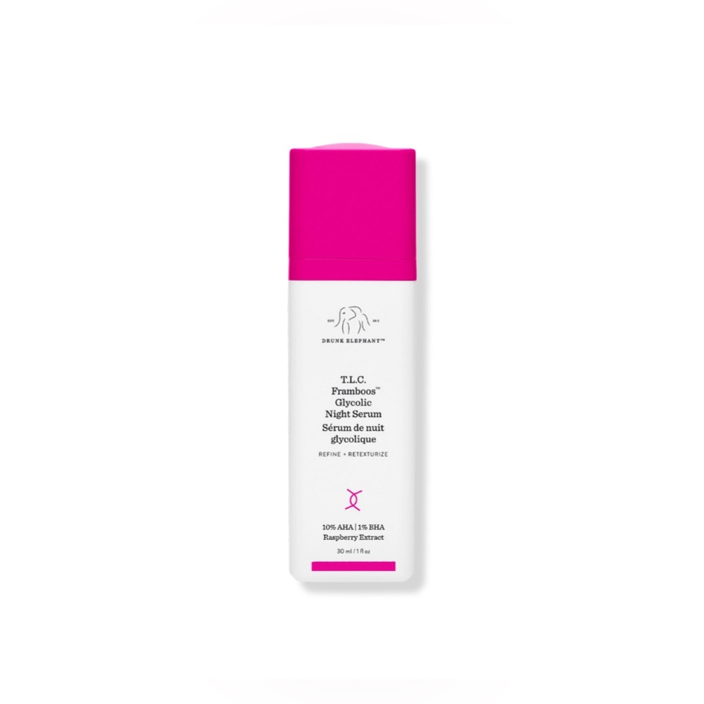 Drunk Elephant T.L.C. Framboos Glycolic Night Serum - 1oz. NEW IN BOX. SEALED.